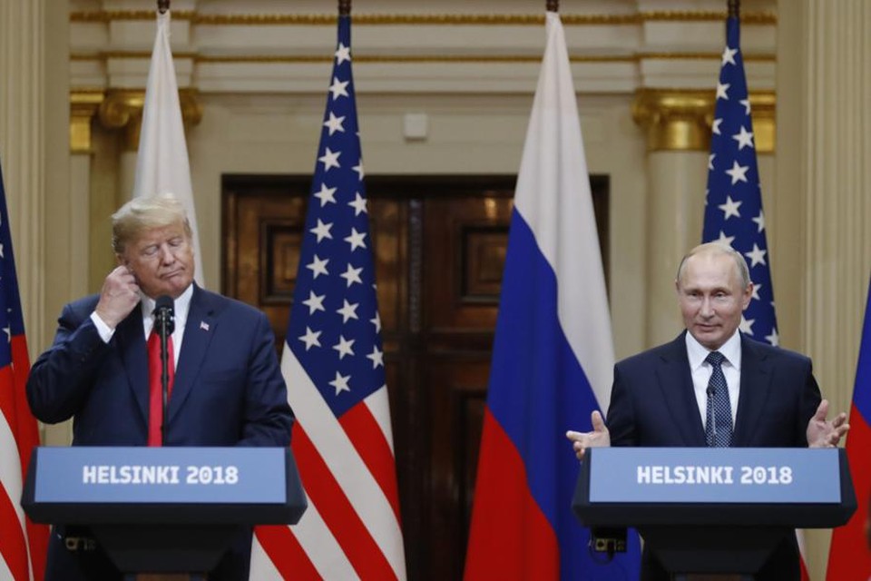 Donald Trump en Vladimir Poetin in Helsinki