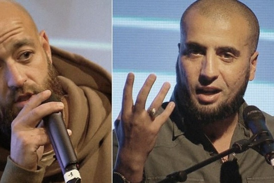 Ali Houri (links) en Abid Tounssi promoten een radicale vorm van de islam. Met hun lezing in Genk waren ze lang niet aan hun proefstuk toe. 