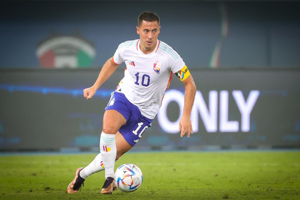 Eden Hazard droeg de regenboogarmband vrijdag in de vriendschappelijke wedstrijd tegen Egypte. 