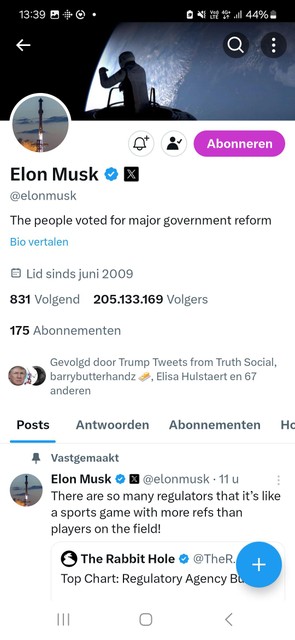 Musk op zijn X.