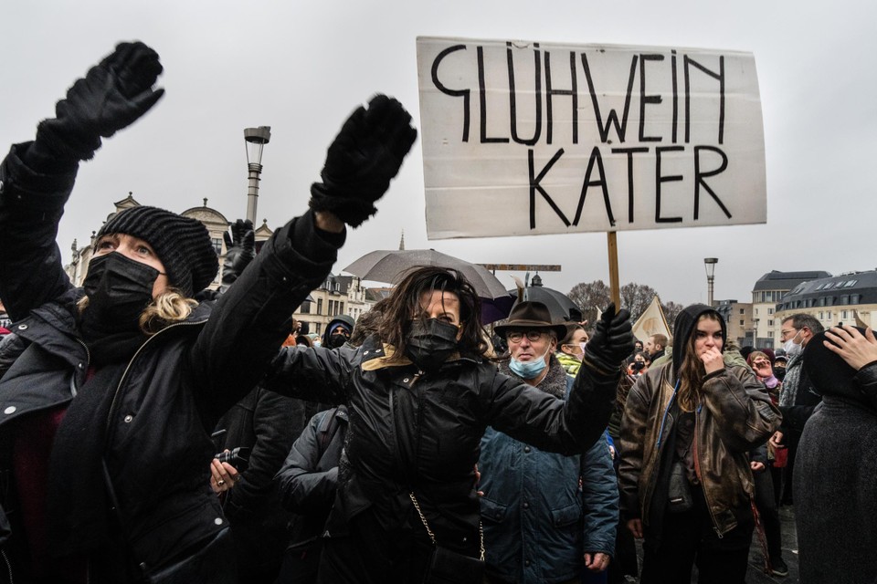 Zondag werd in Brussel geprotesteerd tegen de sluiting van de cultuursector 