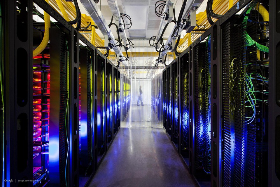Een datacenter van Google in Iowa.