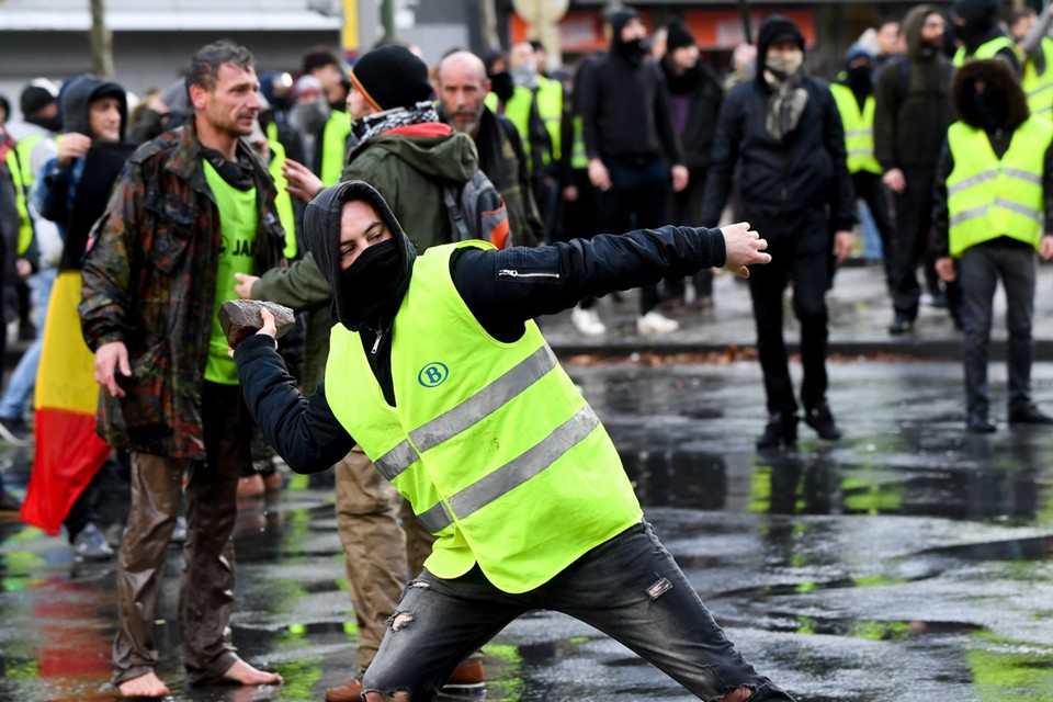 Archiefbeeld: een ‘geel hesje’ tijdens de betoging in Brussel 