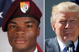 thumbnail: Sergeant David Johnson (links) en president Donald Trump. 