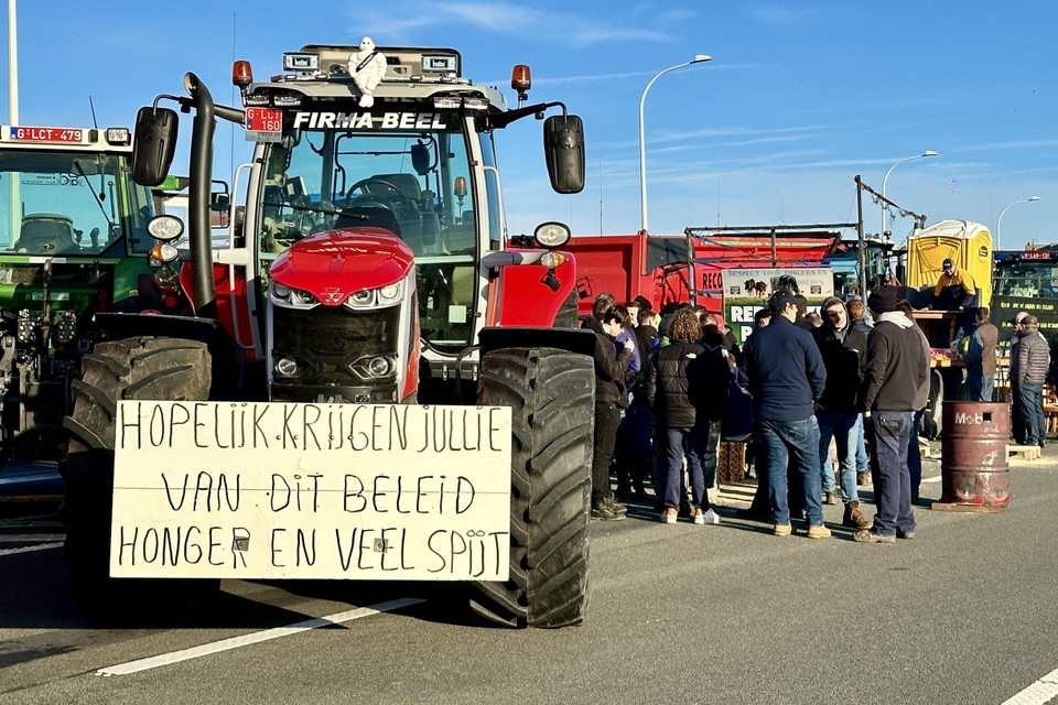Boerenprotest in Zeebrugge.