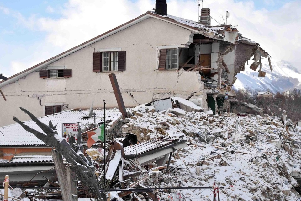 Beelden van de vorige verwoestende aardbeving in Italië. 
