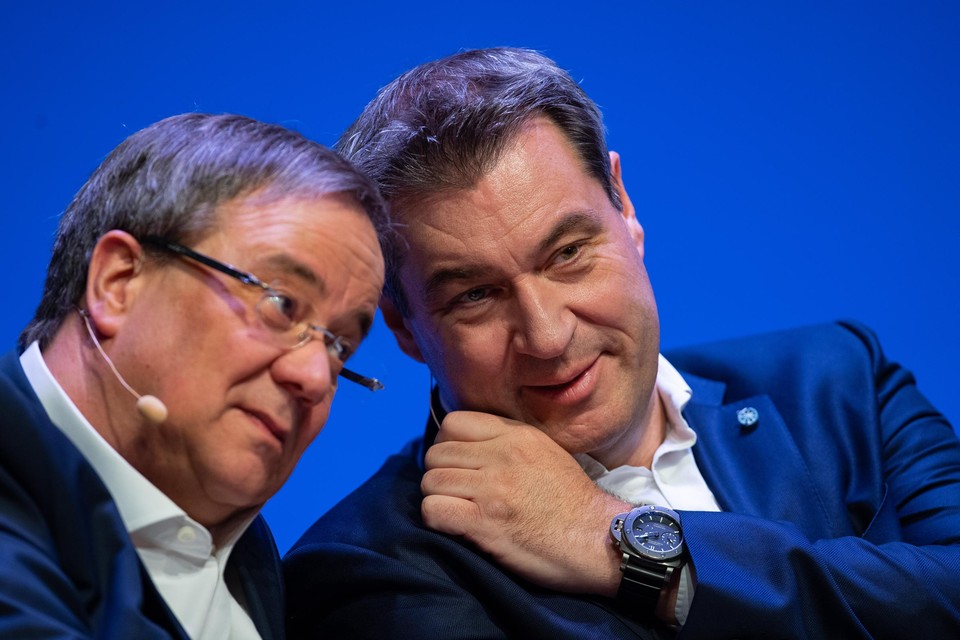 De ’ beheerst de Duitse politiek sterk sinds Pasen. Zowel Armin Laschet als Markus Söder wil kanselier worden. 
