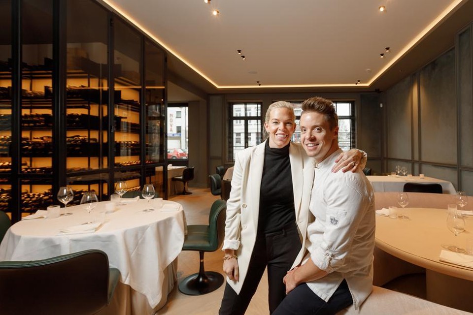 Chef-kok Thierry Theys en gastvrouw Sofie Willemarck van Nuance in Duffel. 