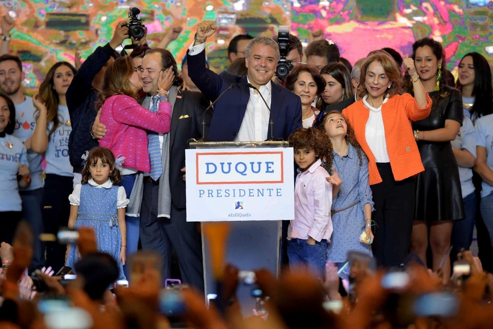 Iván Duque won gisteren de Colombiaanse presidentsverkiezingen. 