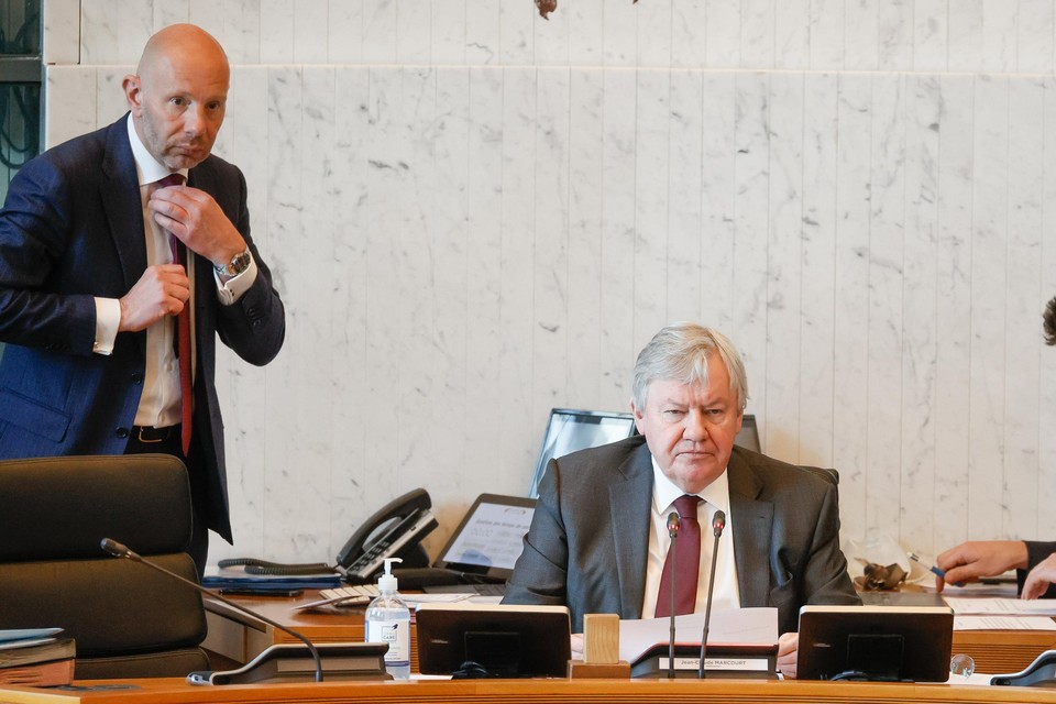 Frédéric Janssens (links) met Waals Parlementsvoorzitter Jean-Claude Marcourt. 