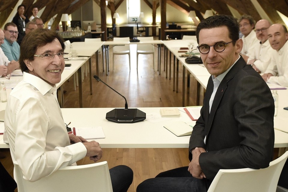 PS-voorzitter Elio Di Rupo en Ecolo-covoorzitter Jean-Marc Nollet. 