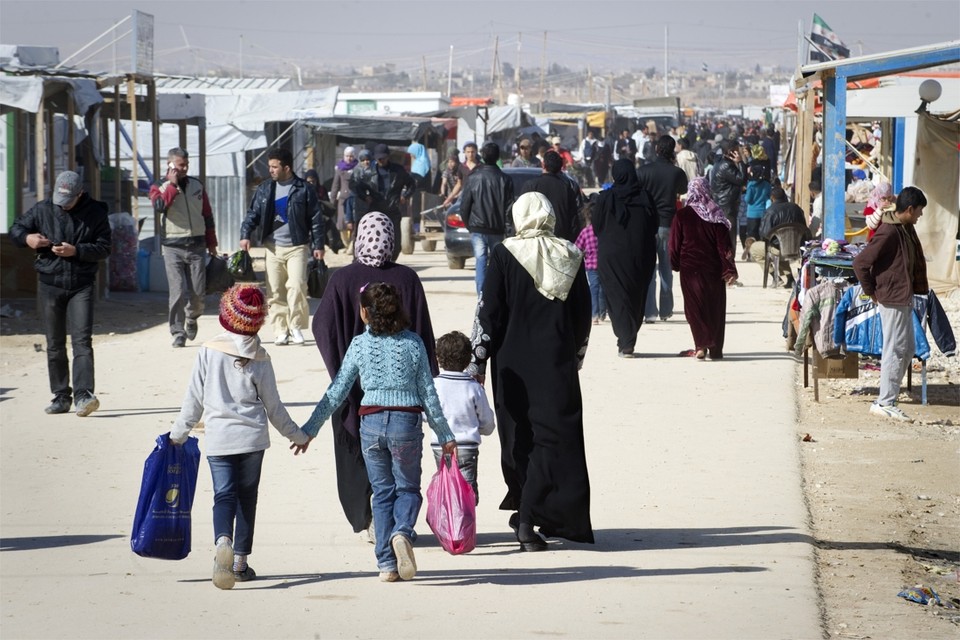 Een beeld vanuit het Zaatari-kamp 