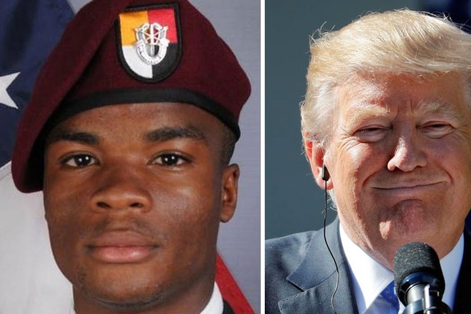 Sergeant David Johnson (links) en president Donald Trump. 
