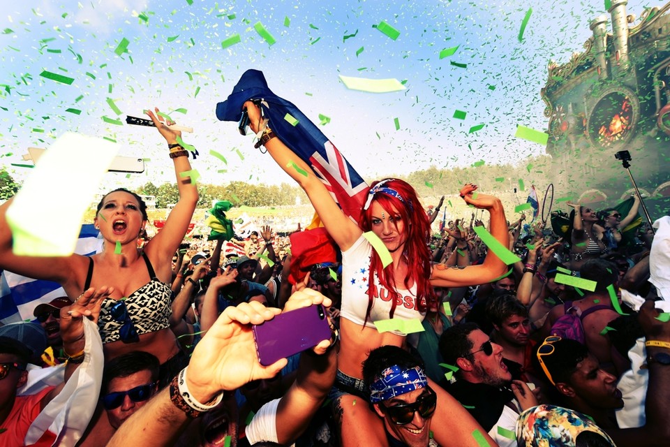 Feestvierders op Tomorrowland 2014 