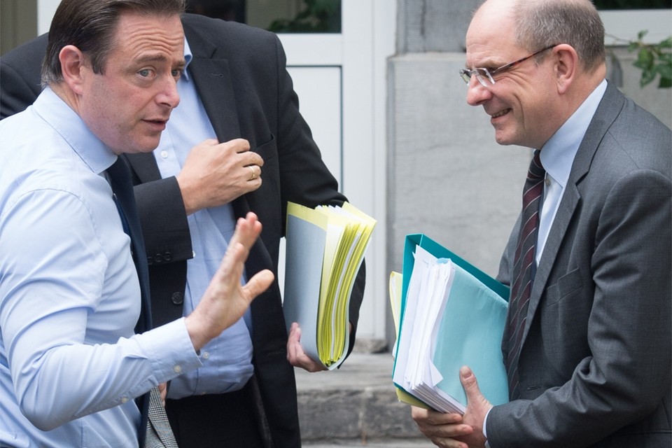 De Wever en Geens tijdens de regeringsonderhandelingen in 2014. 