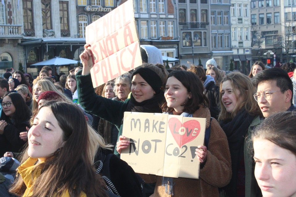 Klimaatbetogers in Mechelen 