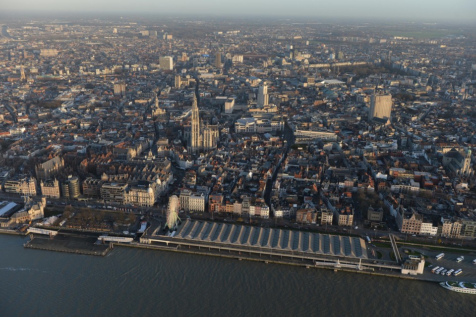 Antwerpen vanuit de lucht. 