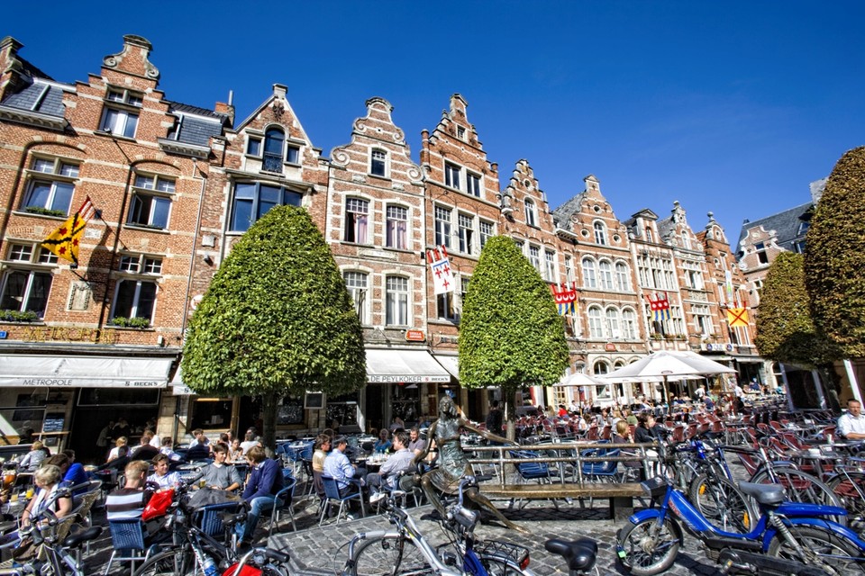 Themabeeld: de Oude Markt in Leuven. 