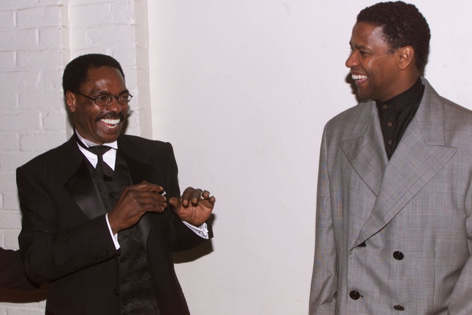 Rubin ‘Hurricane’ Carter (links) met acteur Denzel Washington.