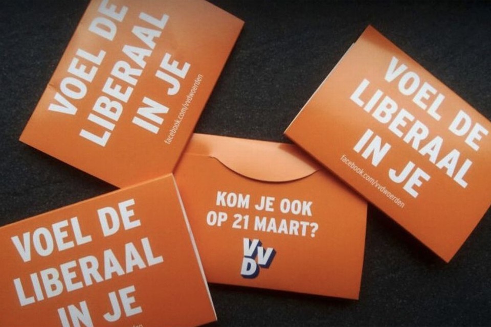 ‘Voel de liberaal in je’: een slogan op een pakje condooms 