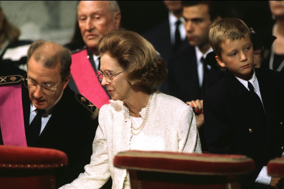 Tijdens de begrafenis van koning Boudewijn (7 augustus 1993).