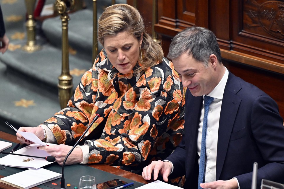 Premier Alexander De Croo en minister Annelies Verlinden.