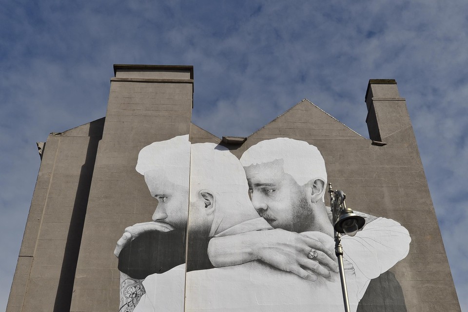 Een muurschildering in Dublin, ten tijde van het referendum over het homohuwelijk in Ierland (2015).