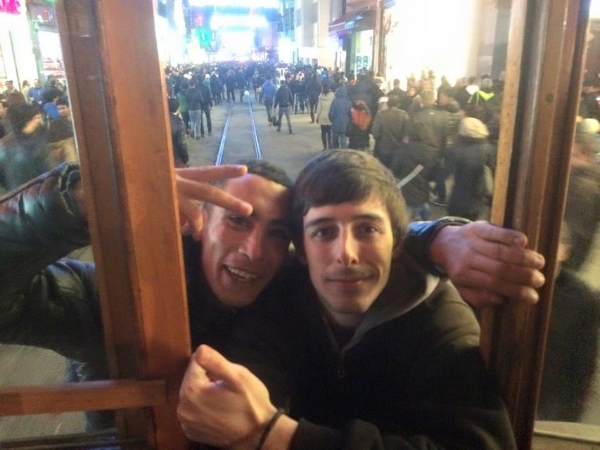 Carlos Rentero (rechts) tijdens een vluchtige maar vrolijke ontmoeting in Turkije.