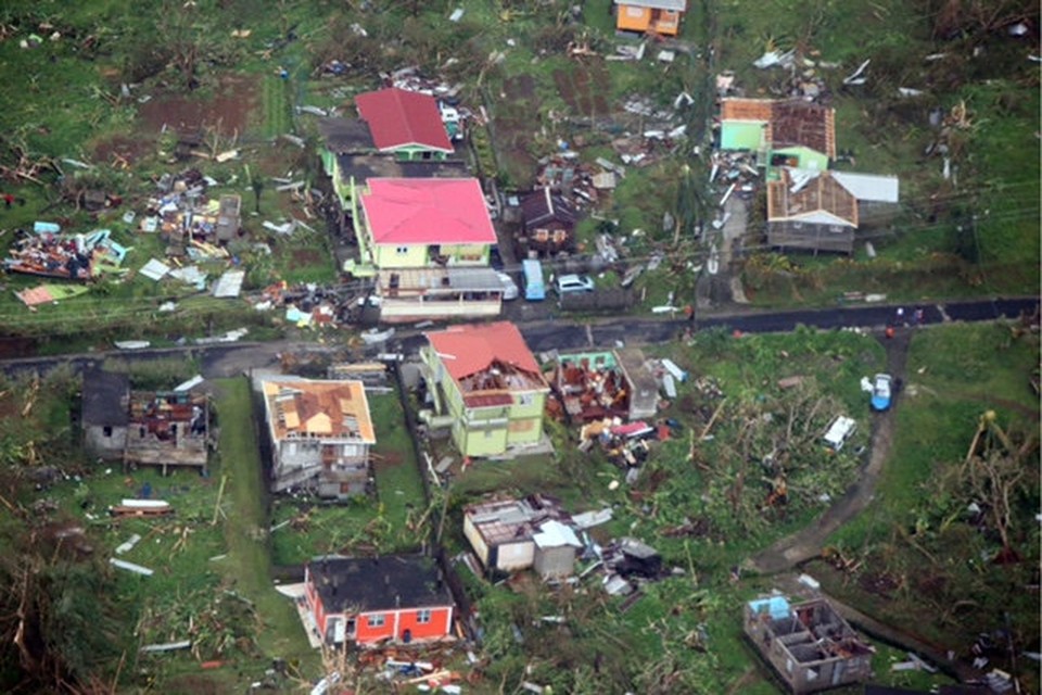 Luchtbeelden tonen de ravage op het eiland Dominica. 