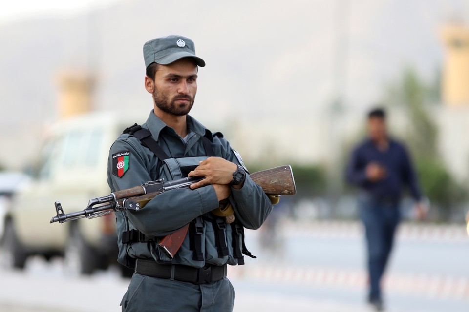 Een politieagent in Afghanistan 