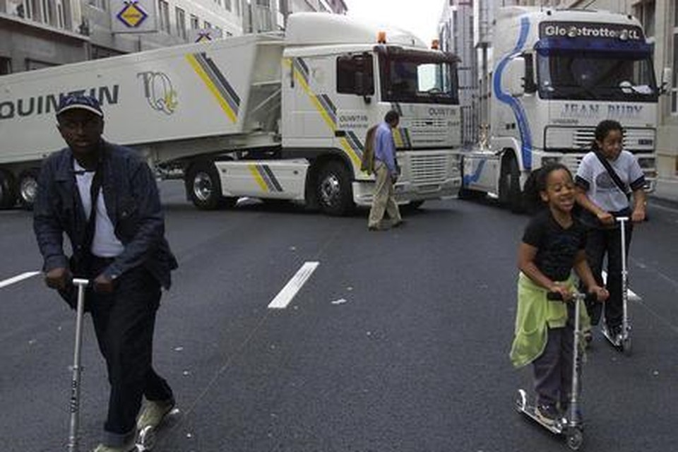 Bijna 20 jaar geleden reden er al steps in Brussel, toen boze vrachtwagenchauffeurs het centrum blokkeerden.