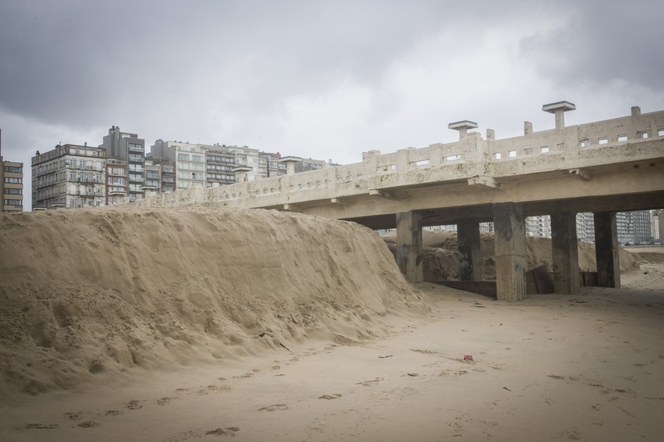 Ook aan het strand van Blankenberge ontstond een zandklif. 