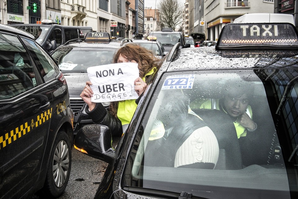 Brusselse taxichauffeurs protesteerden al meerdere malen tegen de activiteiten van Uber in de hoofdstad 