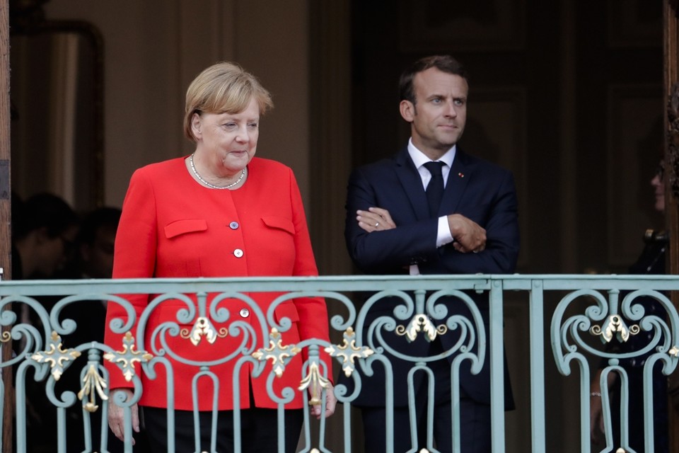 Angela Merkel en Emmanuel Macron 