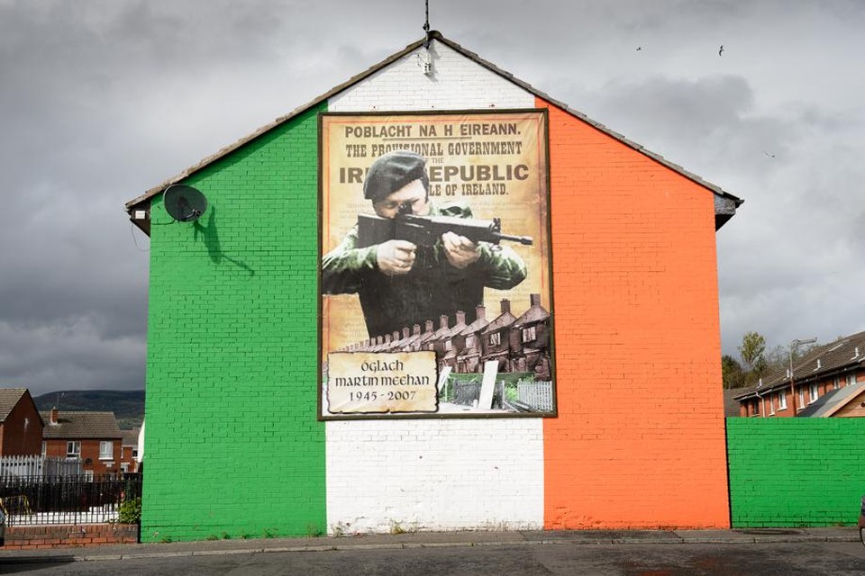Een republikeinse 'mural' in het katholieke deel van Belfast.