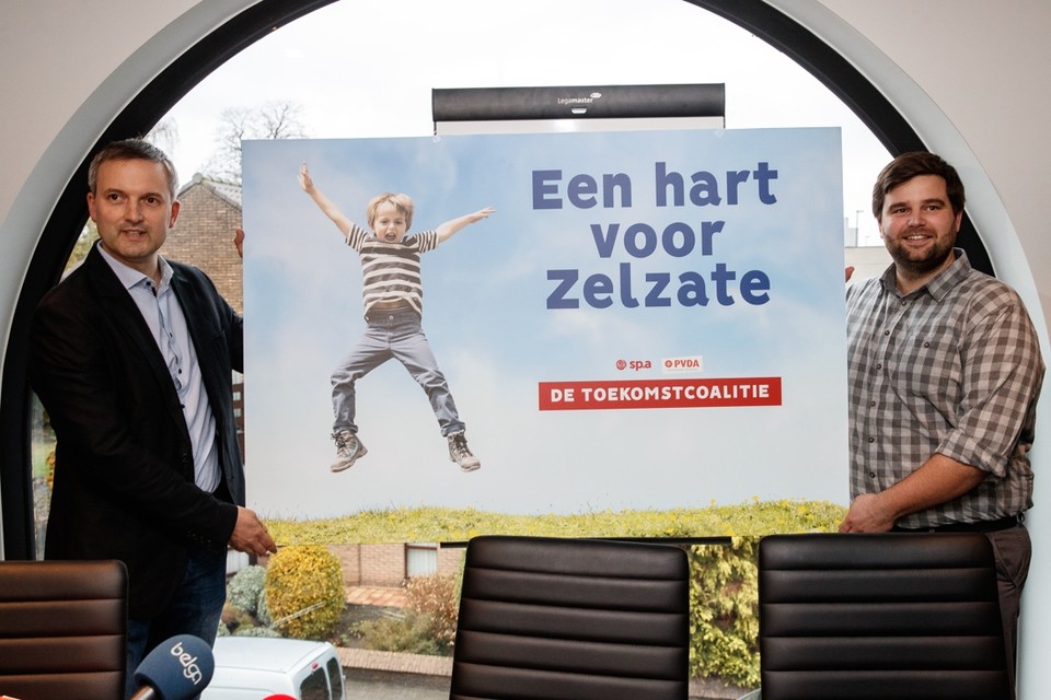 Eerste schepen Geert Asman (PvdA) en kandidaat-burgemeester Brent Meuleman (SP.A) 