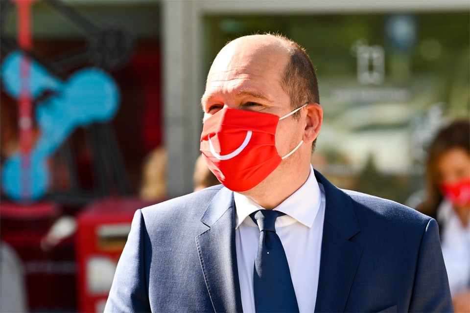 Philippe Close, eerder vorige week, met mondmasker. 