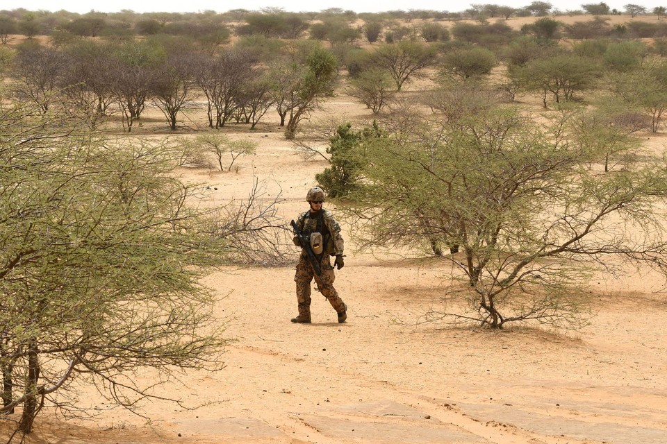 Een Duitse soldaat van de VN-vredesmissie in Mali. 