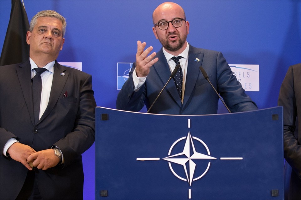Archiefbeeld: Premier Charles Michel sprak op de NAVO-top in mei 2017 
